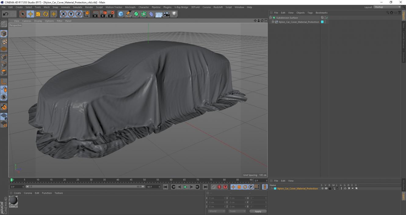 3D model Nylon Car Cover Material Protection