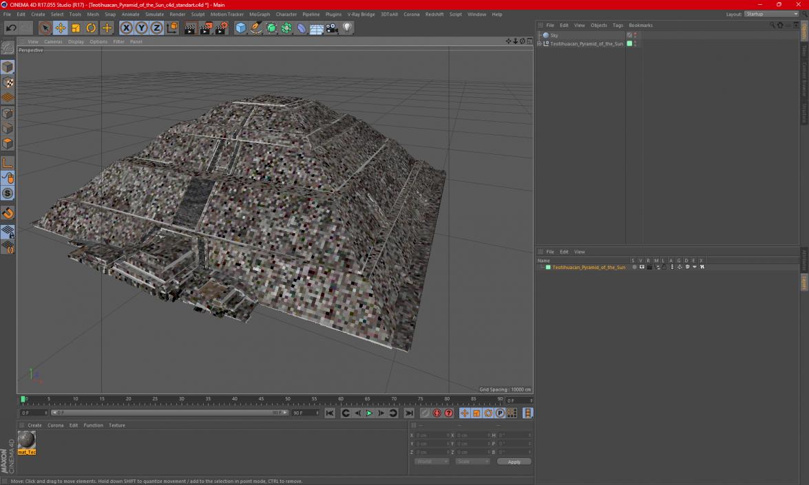 3D model Teotihuacan Pyramid of the Sun