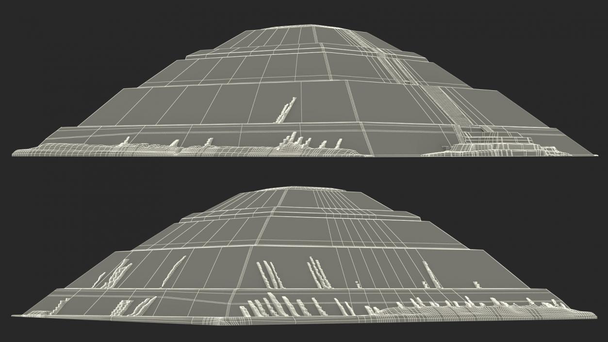 3D model Teotihuacan Pyramid of the Sun