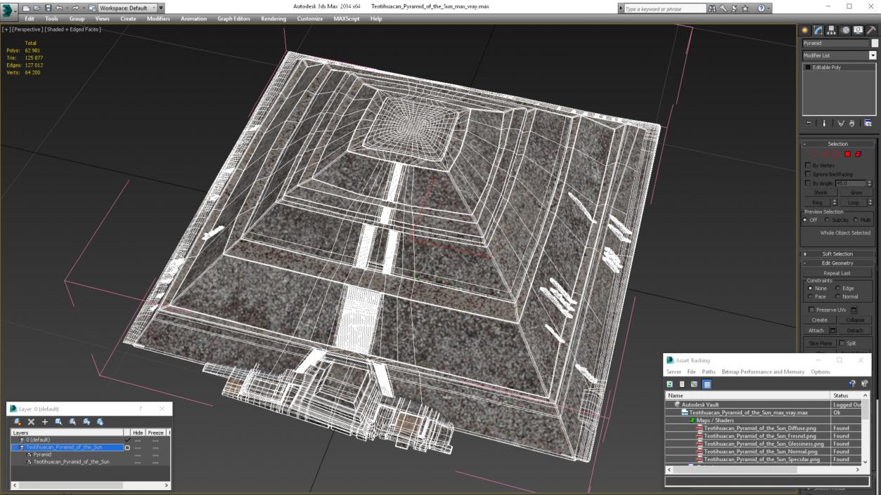 3D model Teotihuacan Pyramid of the Sun