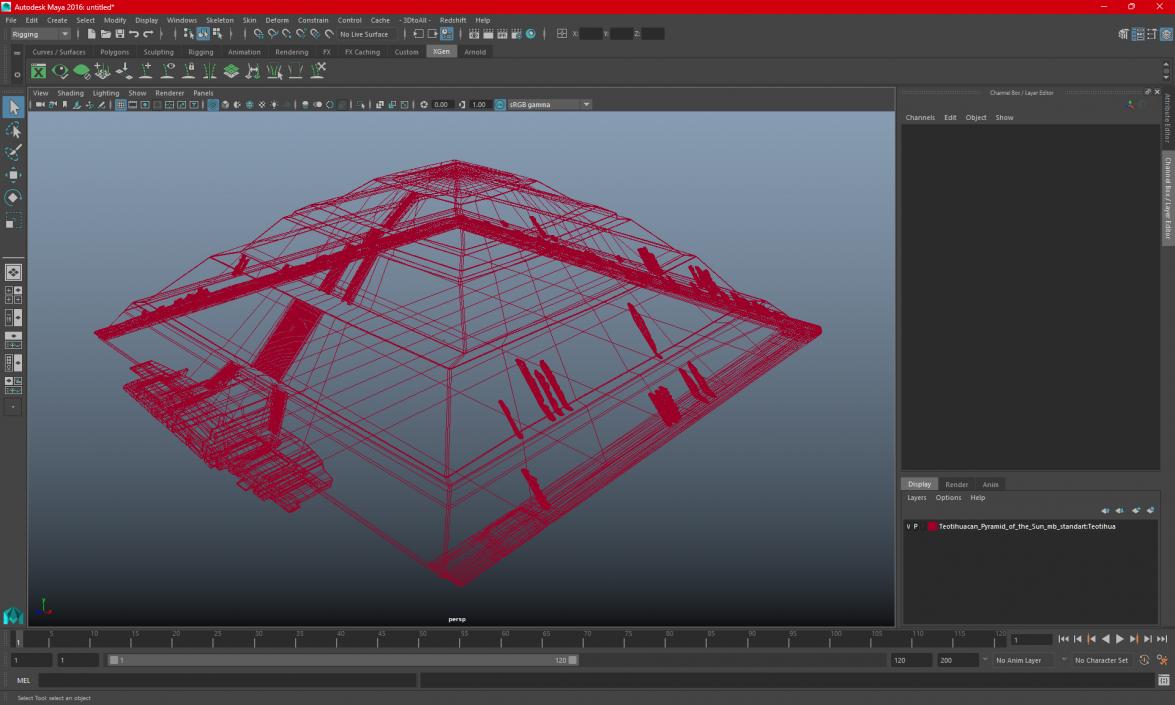 3D model Teotihuacan Pyramid of the Sun