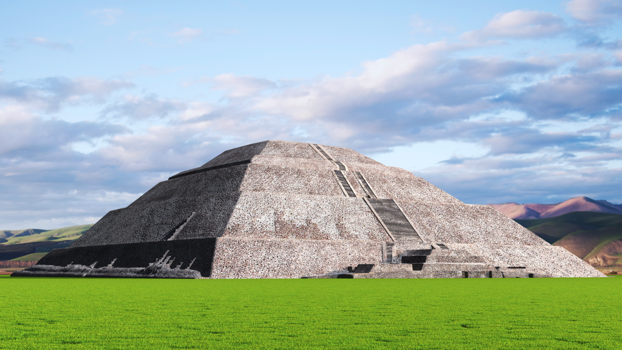 3D model Teotihuacan Pyramid of the Sun