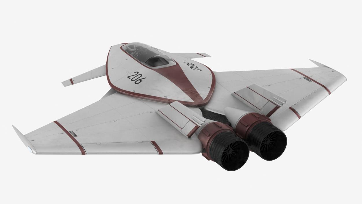 3D Futuristic Racer Spacecraft Rigged 2