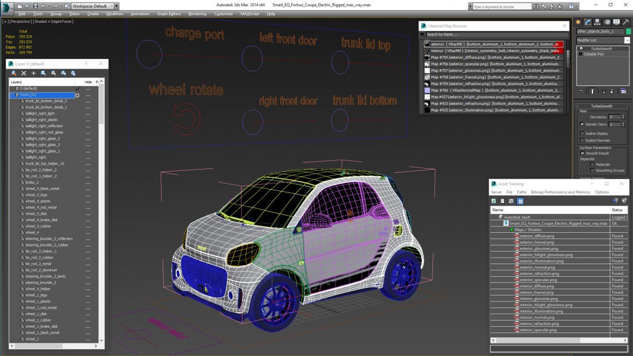 Smart EQ Fortwo Coupe Electric Rigged 3D