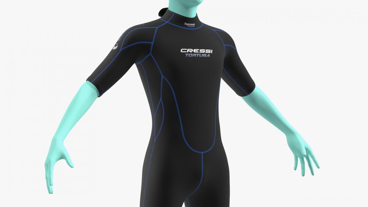 3D Man Wetsuit Cressi Shorty Version model