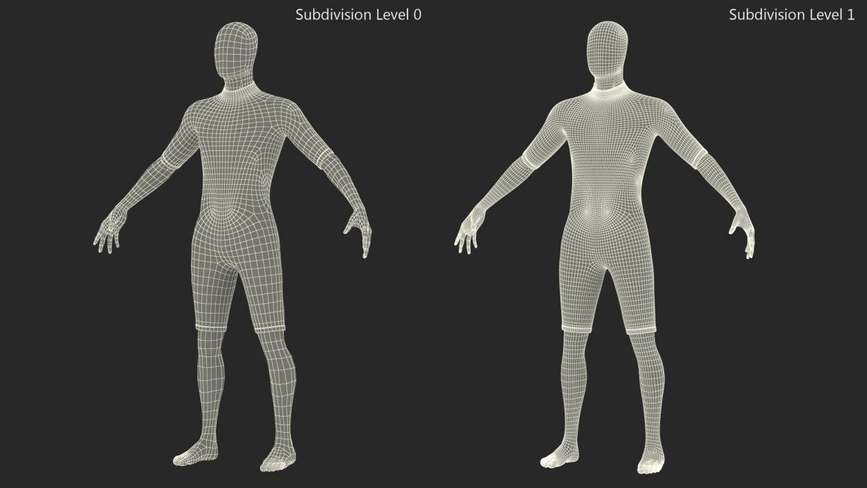 3D Man Wetsuit Cressi Shorty Version model