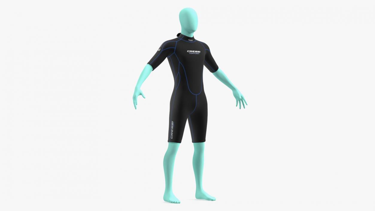 3D Man Wetsuit Cressi Shorty Version model