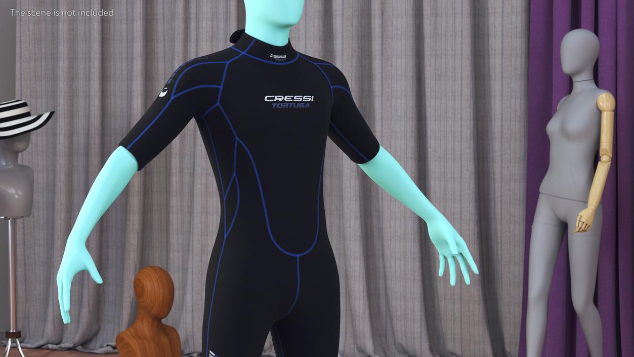 3D Man Wetsuit Cressi Shorty Version model