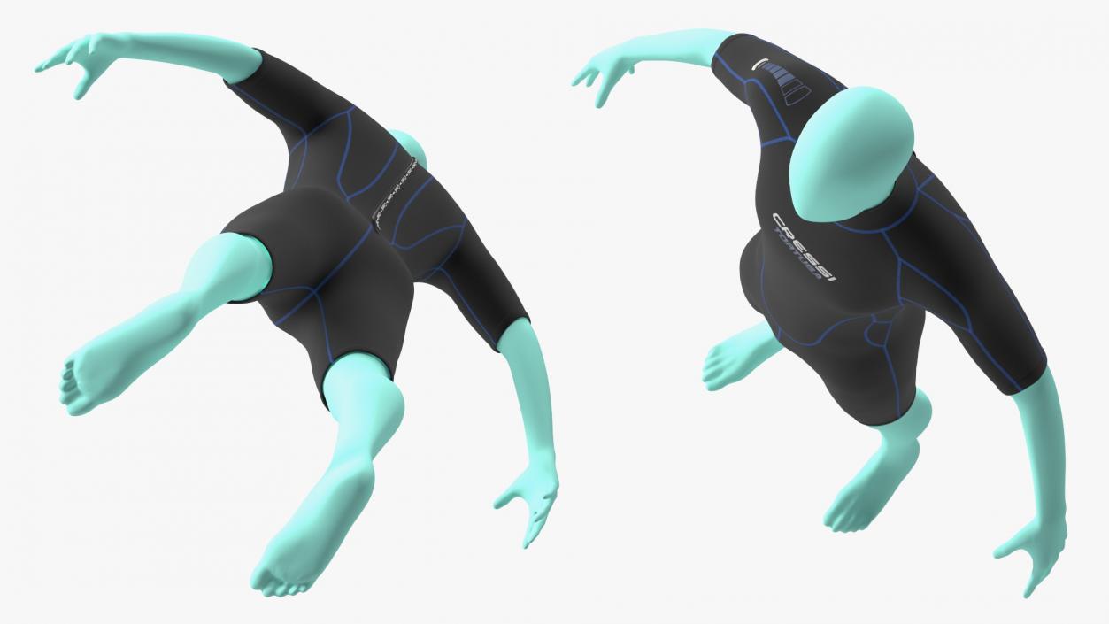 3D Man Wetsuit Cressi Shorty Version model