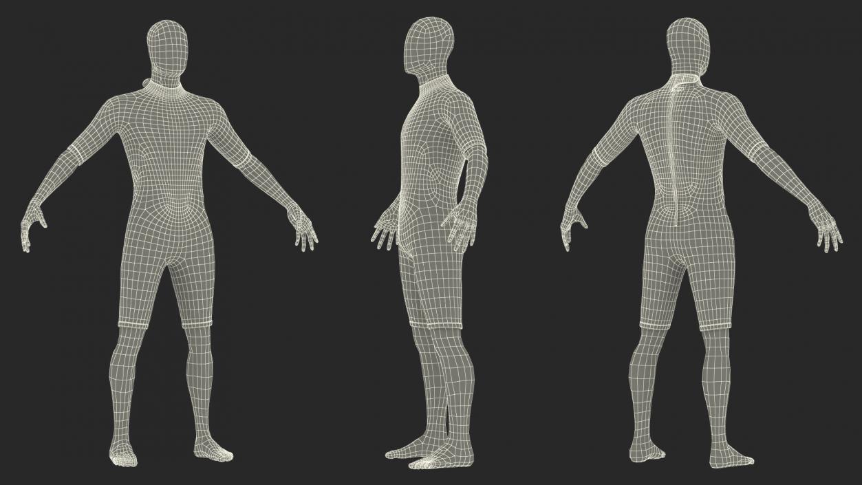 3D Man Wetsuit Cressi Shorty Version model