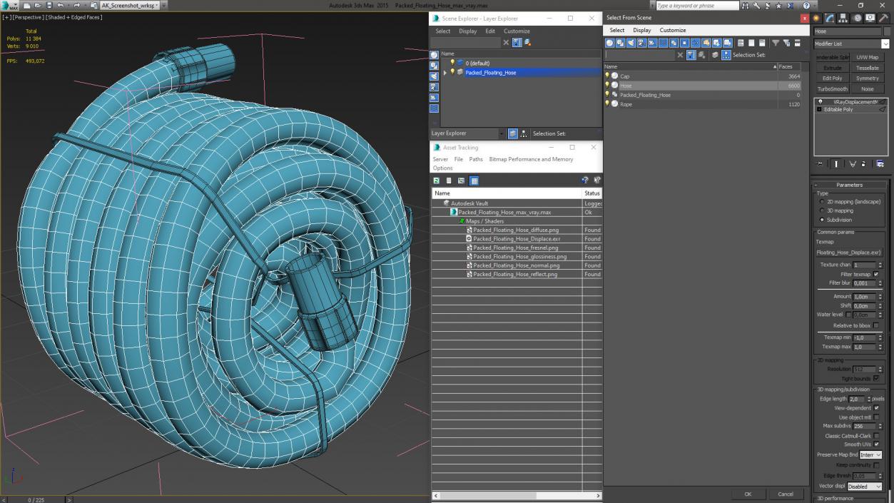 3D model Packed Floating Hose