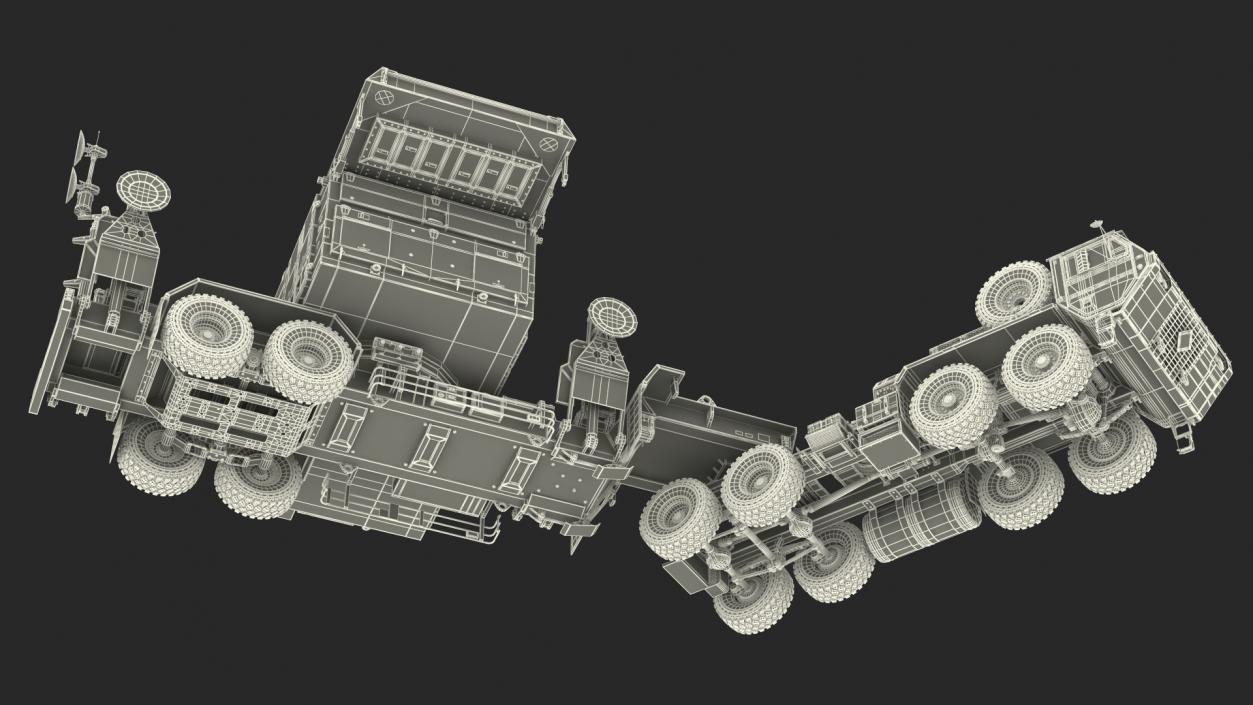 3D HEMTT M985 with AN MPQ53 Radar Camouflage Rigged model