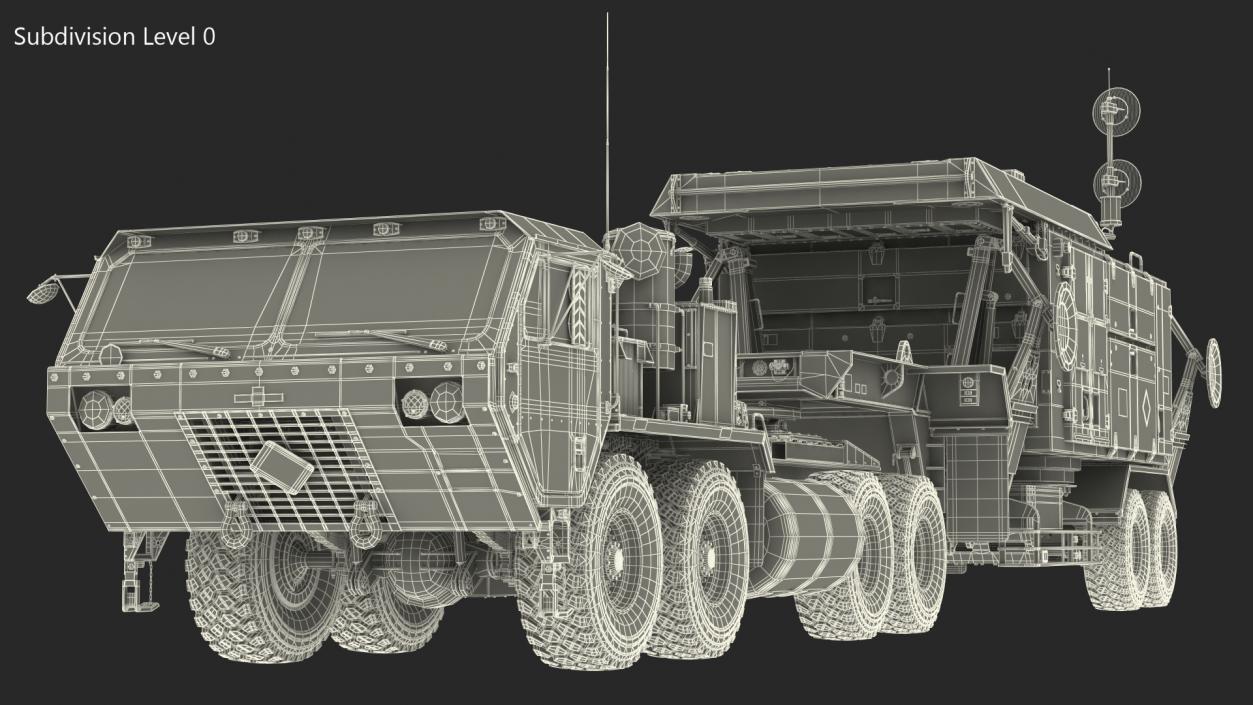 3D HEMTT M985 with AN MPQ53 Radar Camouflage Rigged model