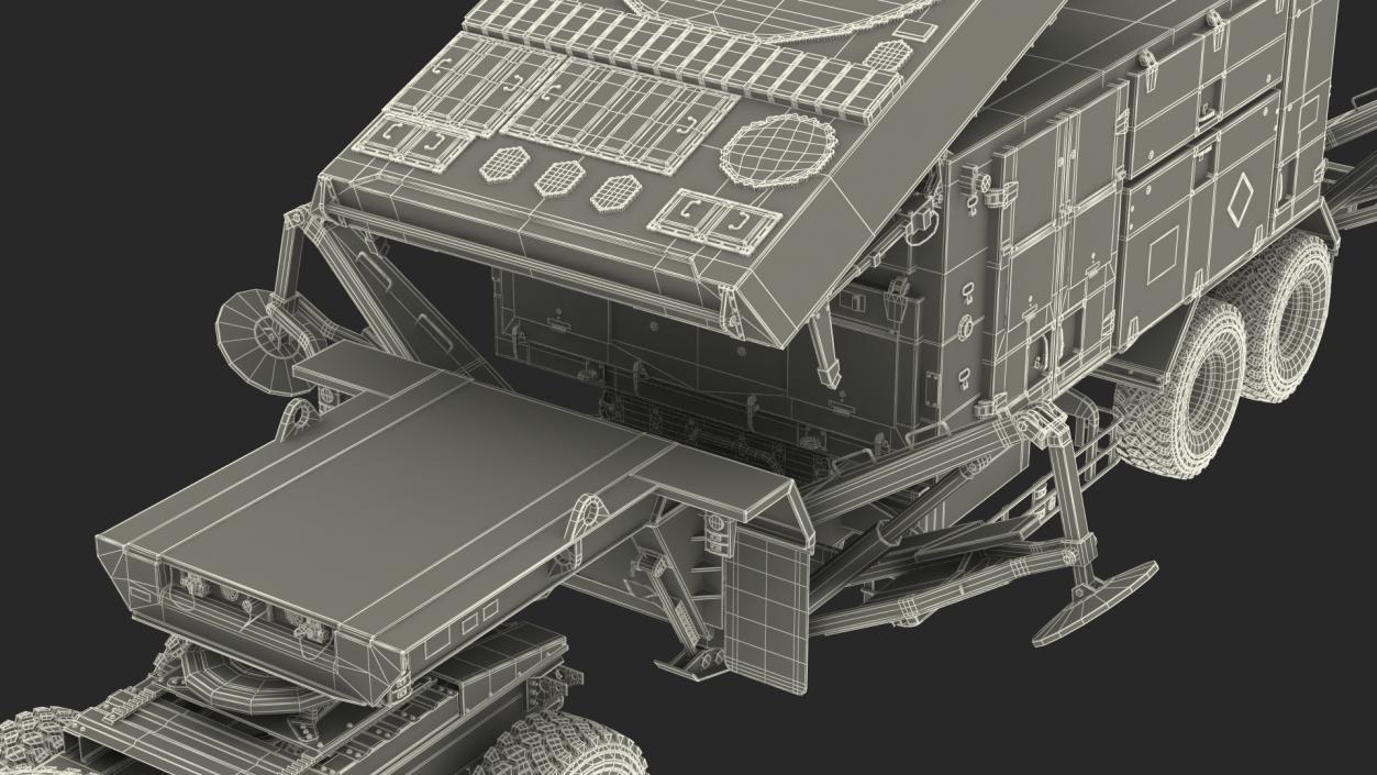 3D HEMTT M985 with AN MPQ53 Radar Camouflage Rigged model