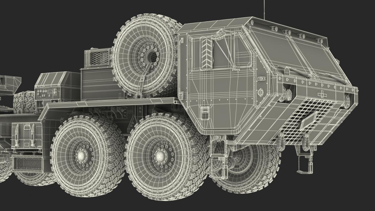 3D HEMTT M985 with AN MPQ53 Radar Camouflage Rigged model