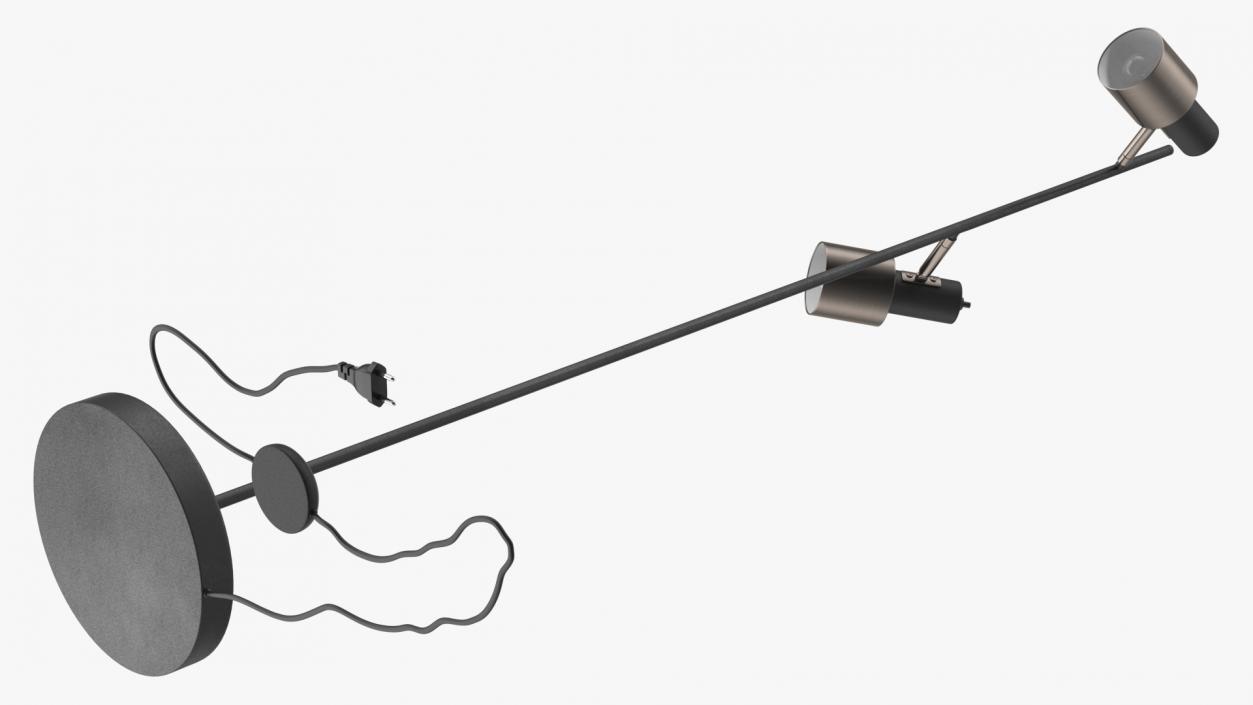 Floor Lamp with Two Shades Black 3D