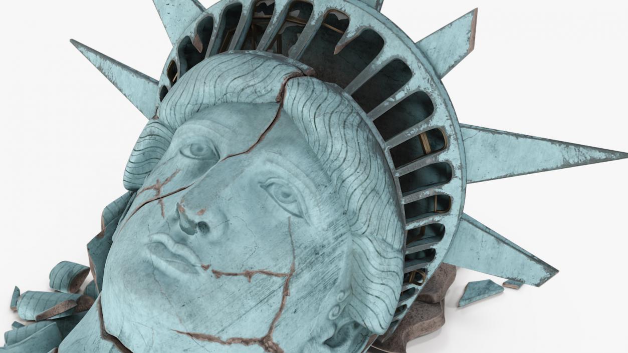 Broken head of Statue of Liberty 2 3D model