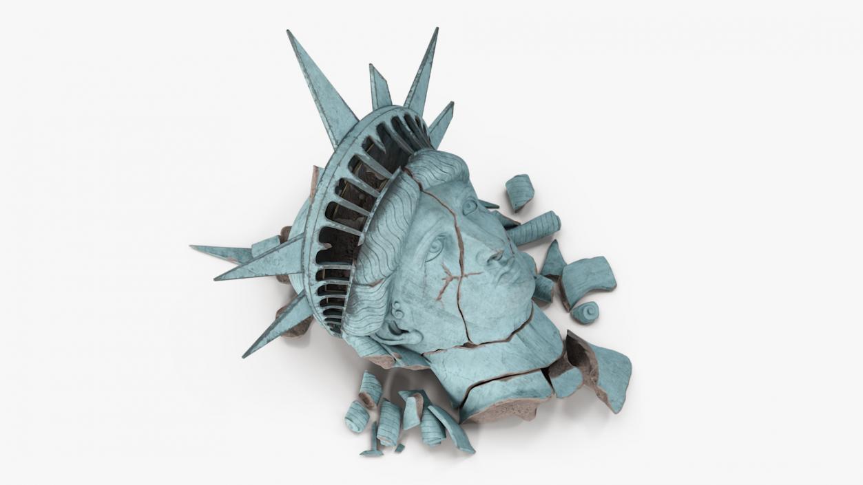 Broken head of Statue of Liberty 2 3D model