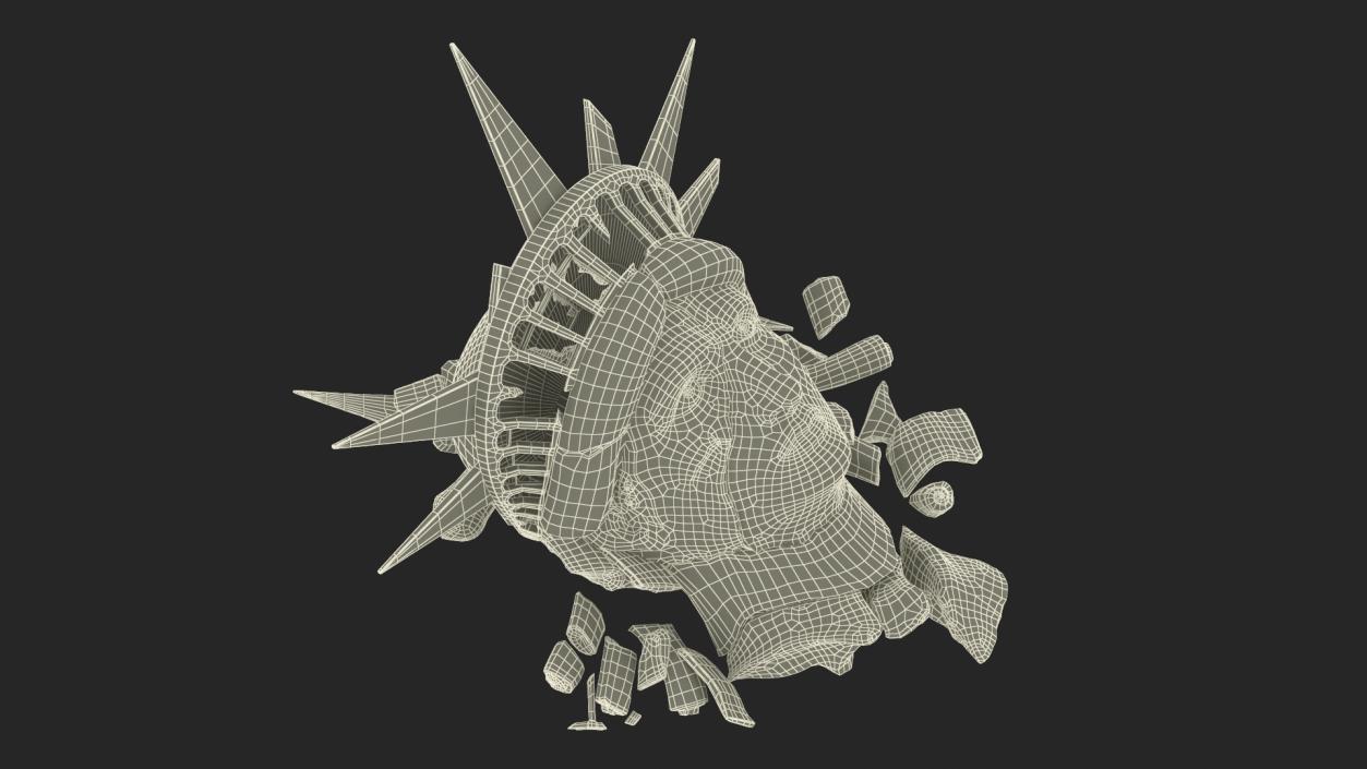 Broken head of Statue of Liberty 2 3D model