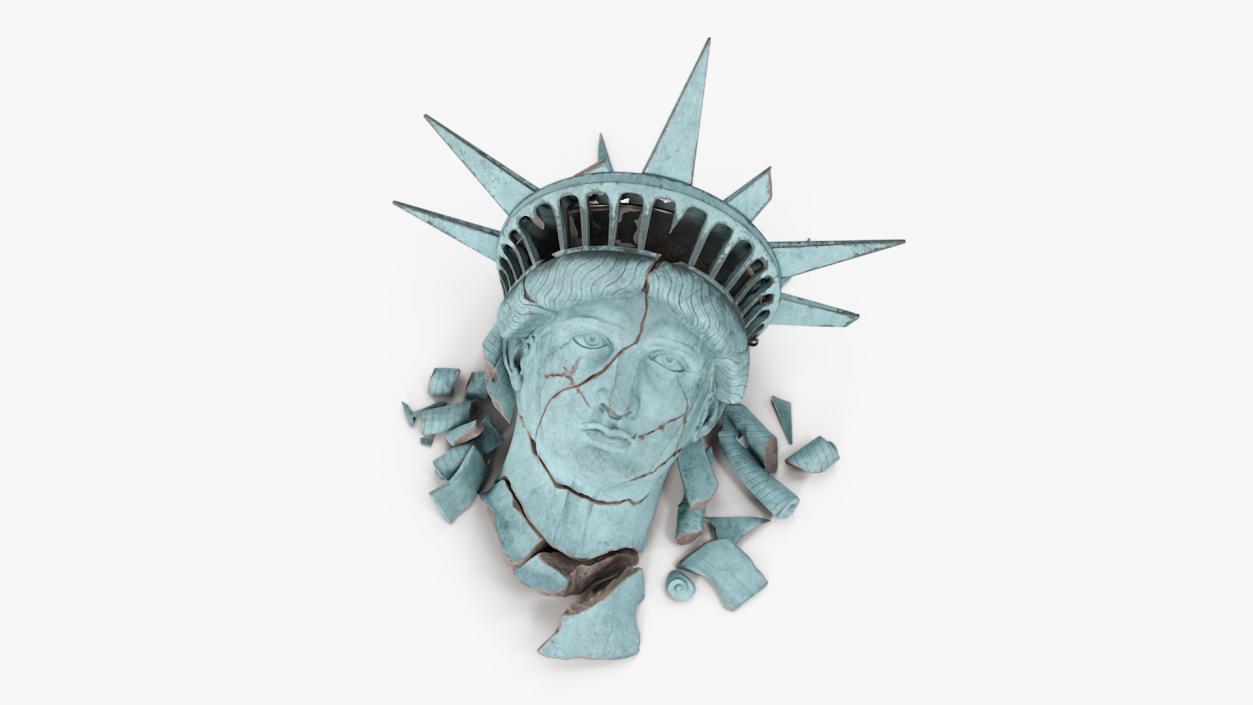 Broken head of Statue of Liberty 2 3D model