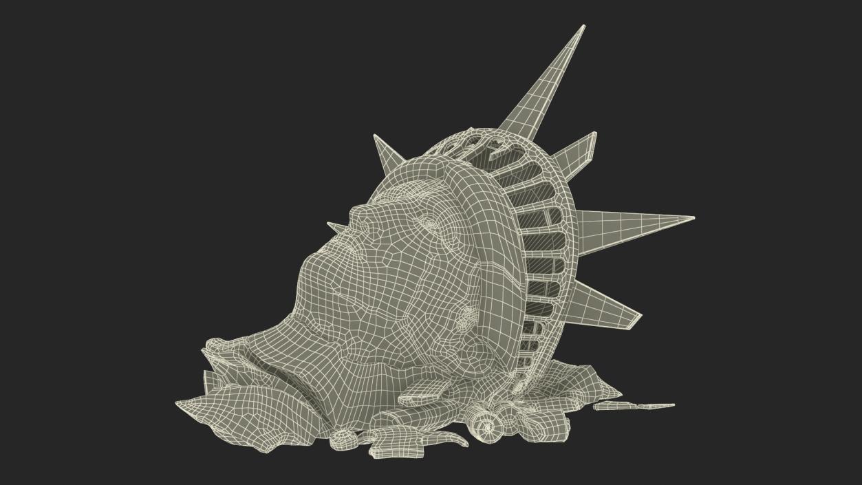 Broken head of Statue of Liberty 2 3D model