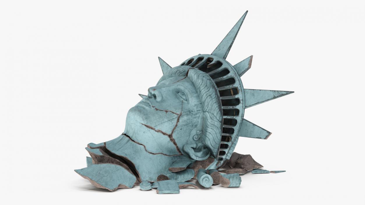 Broken head of Statue of Liberty 2 3D model