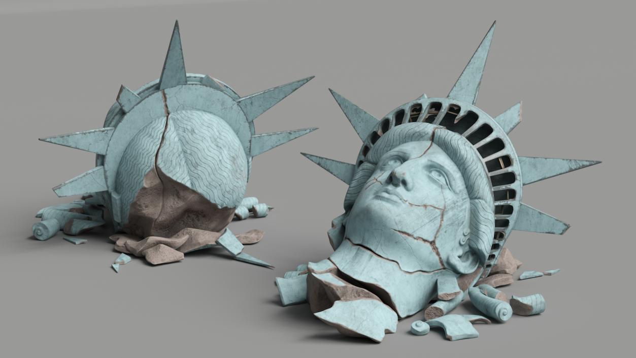 Broken head of Statue of Liberty 2 3D model