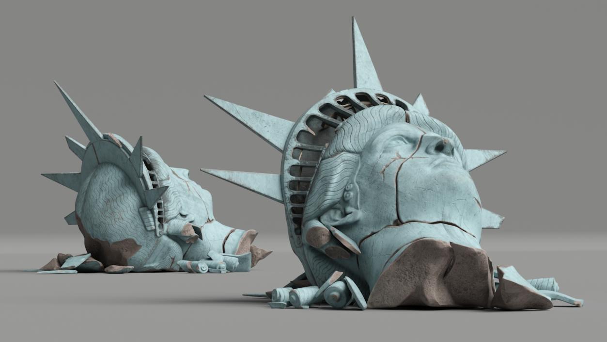 Broken head of Statue of Liberty 2 3D model