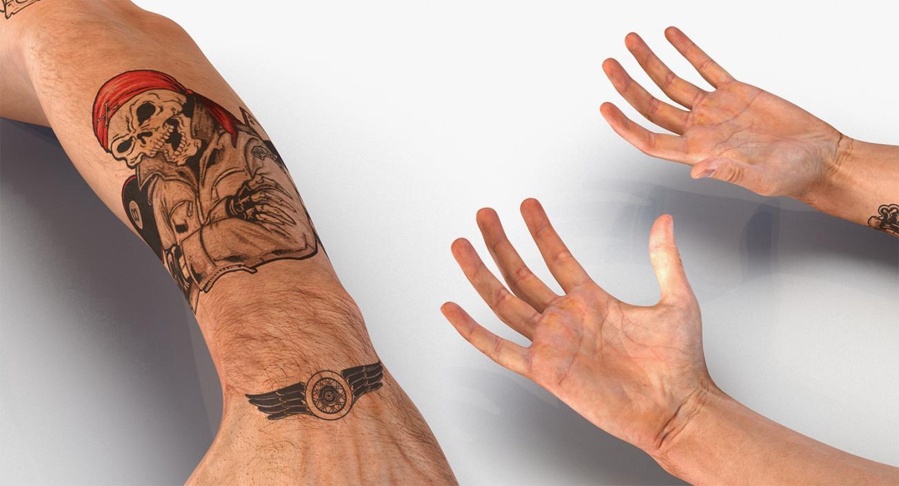 3D model Man Hands with Handcuffs Collection