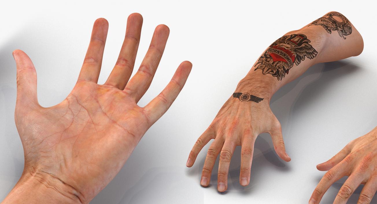 3D model Man Hands with Handcuffs Collection