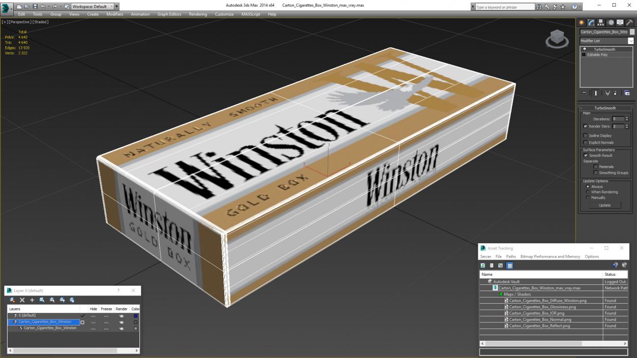 Carton Cigarettes Box Winston 3D model