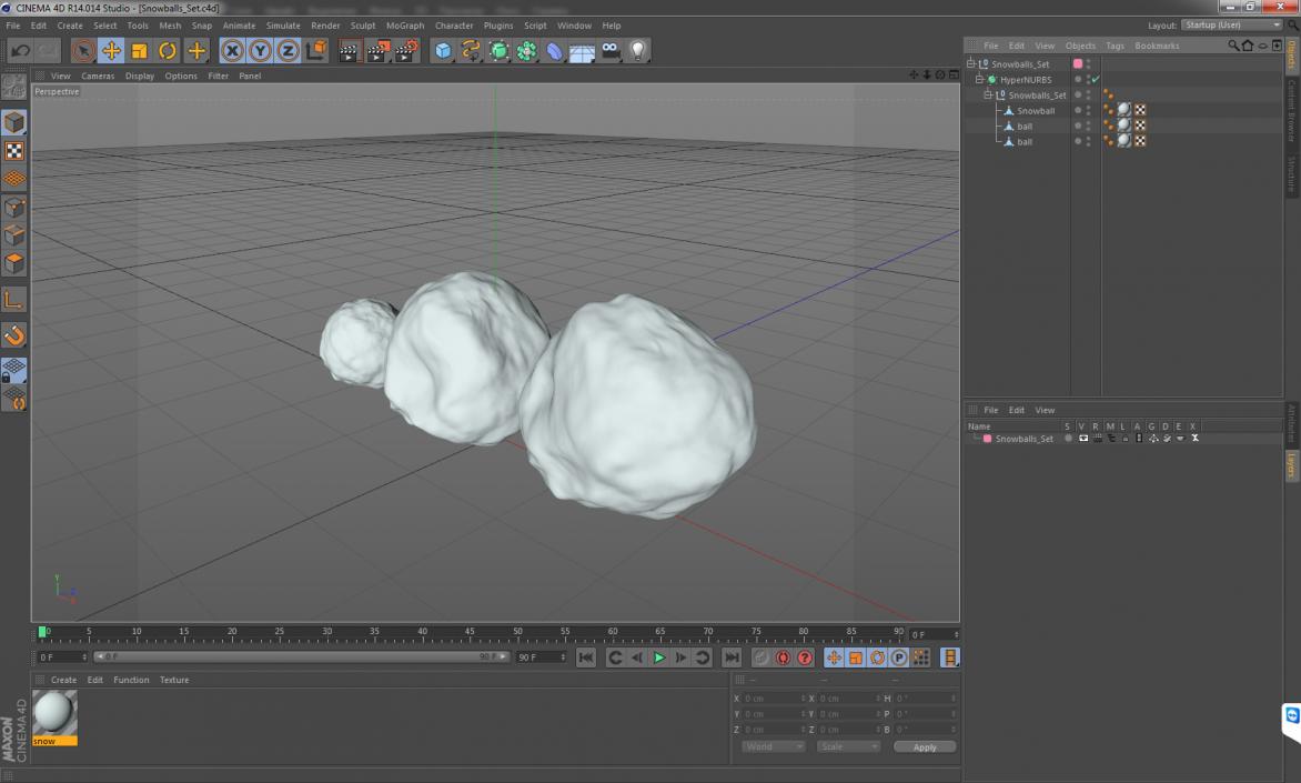 3D Snowballs Set model