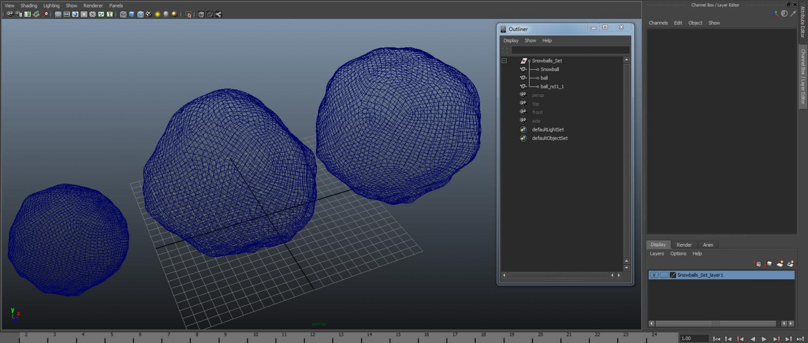 3D Snowballs Set model