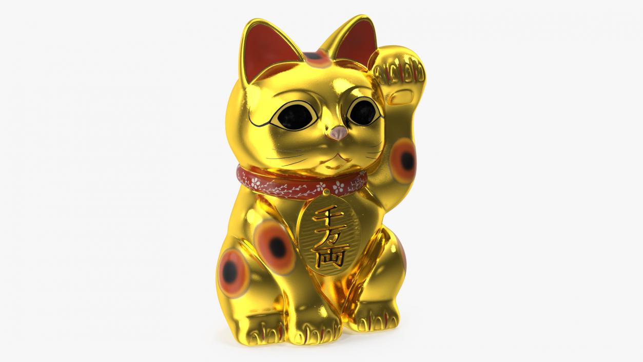 Traditional Japanese Maneki Neko Lucky Cat 3D