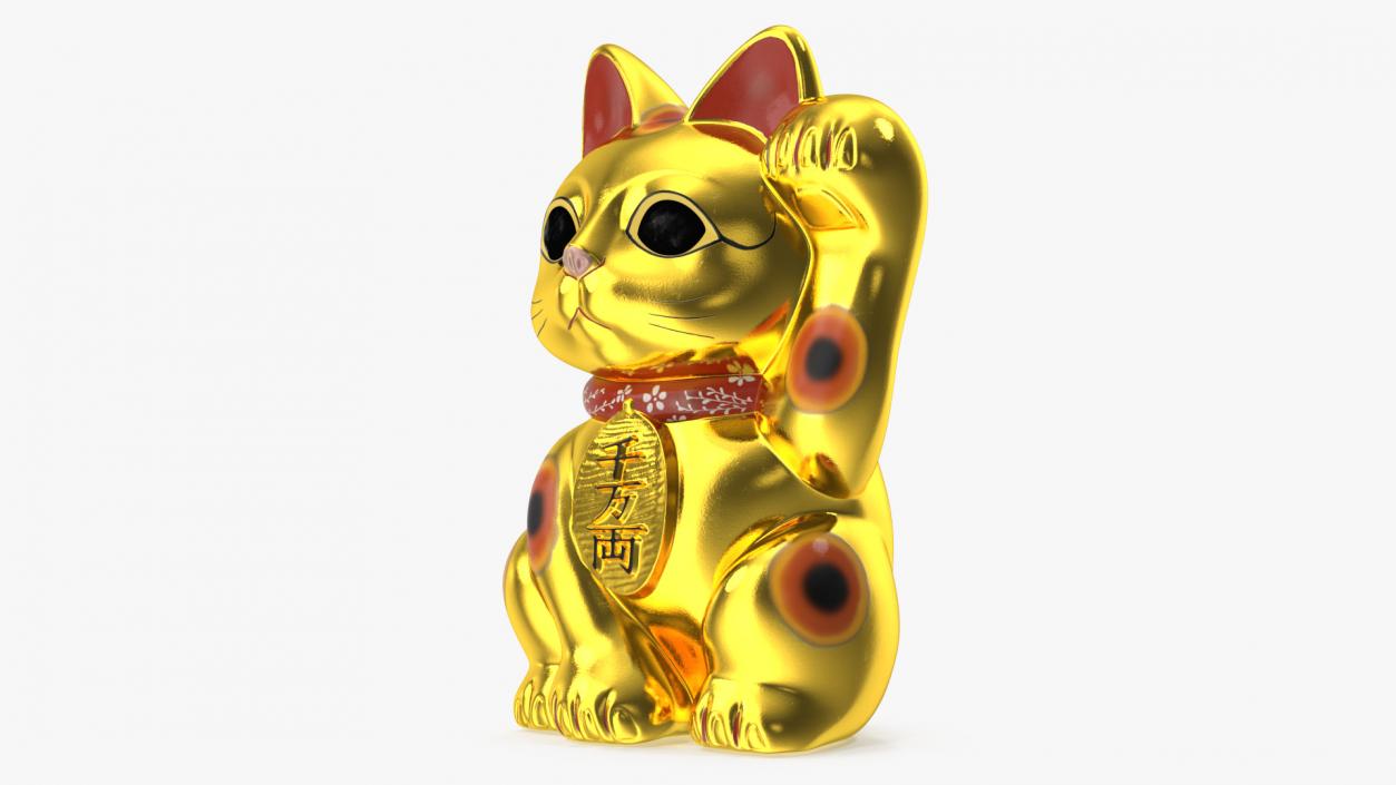 Traditional Japanese Maneki Neko Lucky Cat 3D