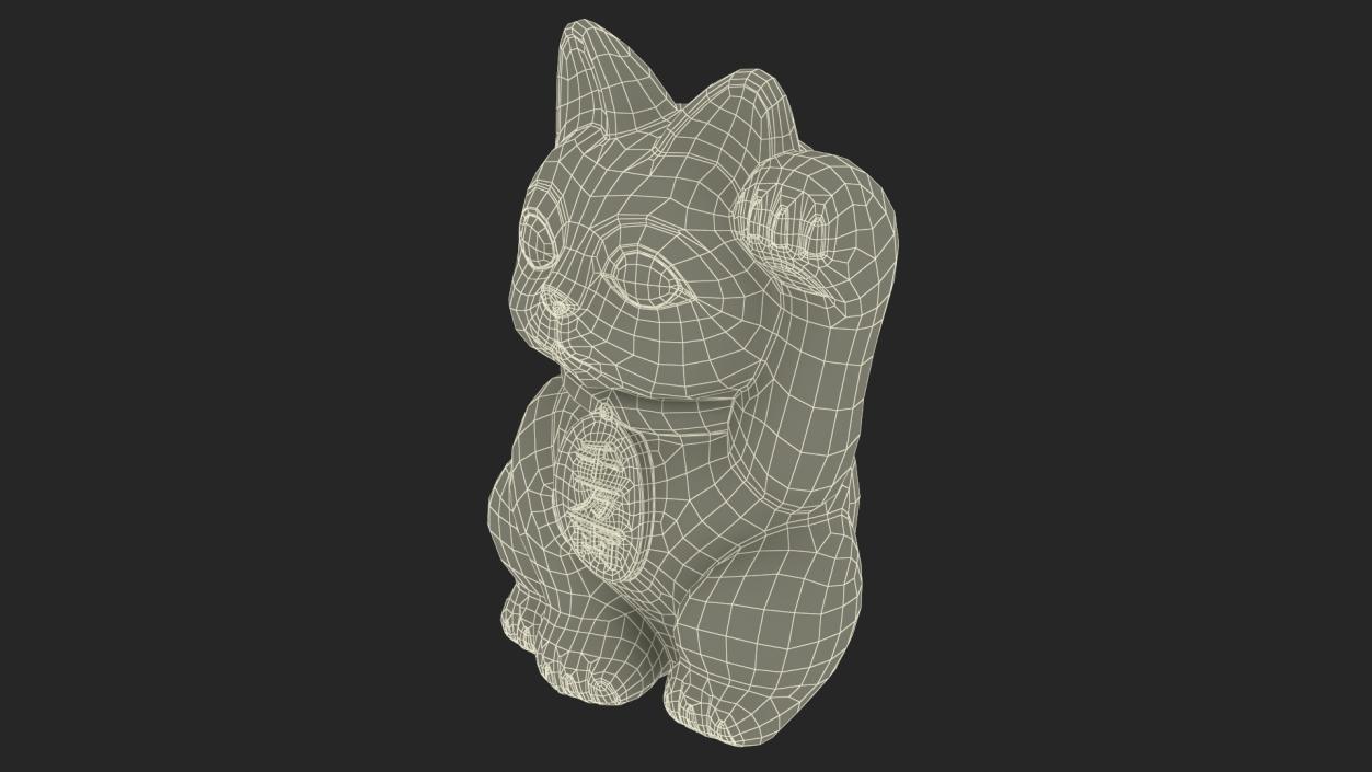 Traditional Japanese Maneki Neko Lucky Cat 3D