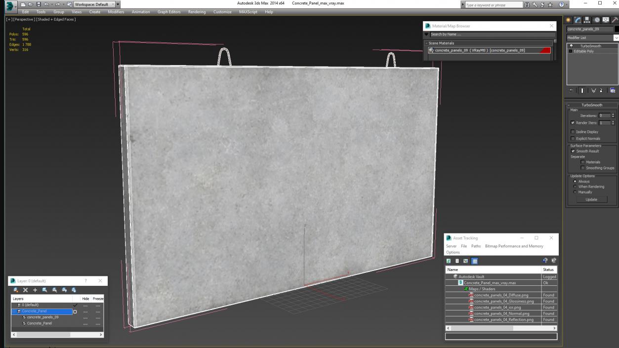 Concrete Panel 3D model