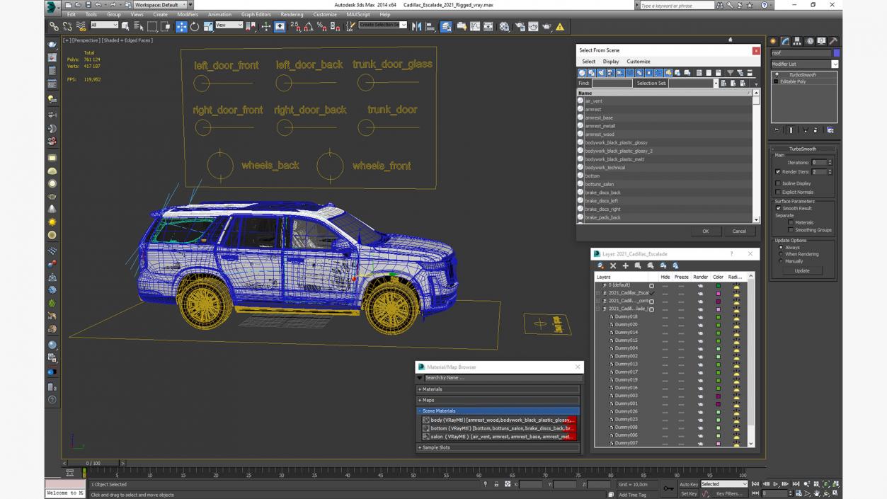 Cadillac Escalade 2021 Rigged 3D model