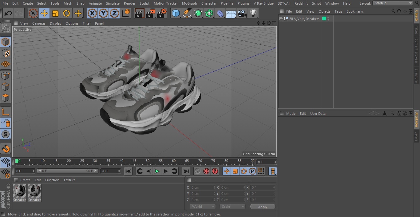 3D FILA Volt Sneakers model