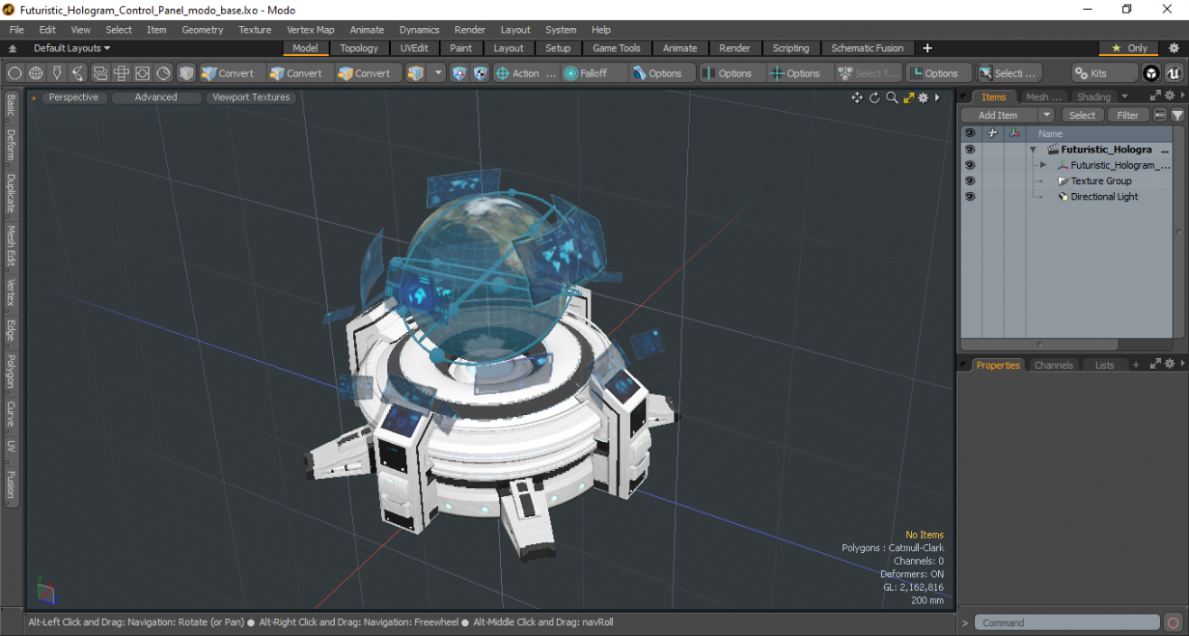 3D model Futuristic Hologram Control Panel 2