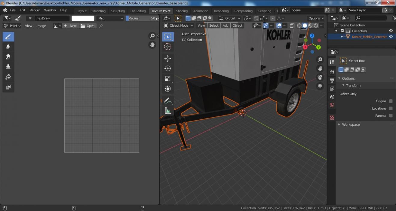 3D Kohler Mobile Generator model