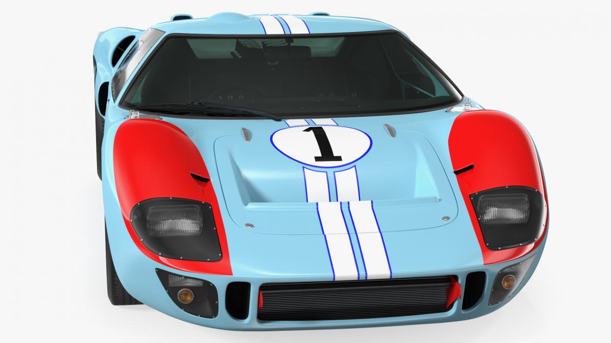 3D model Ford GT40 Racing Car Blue