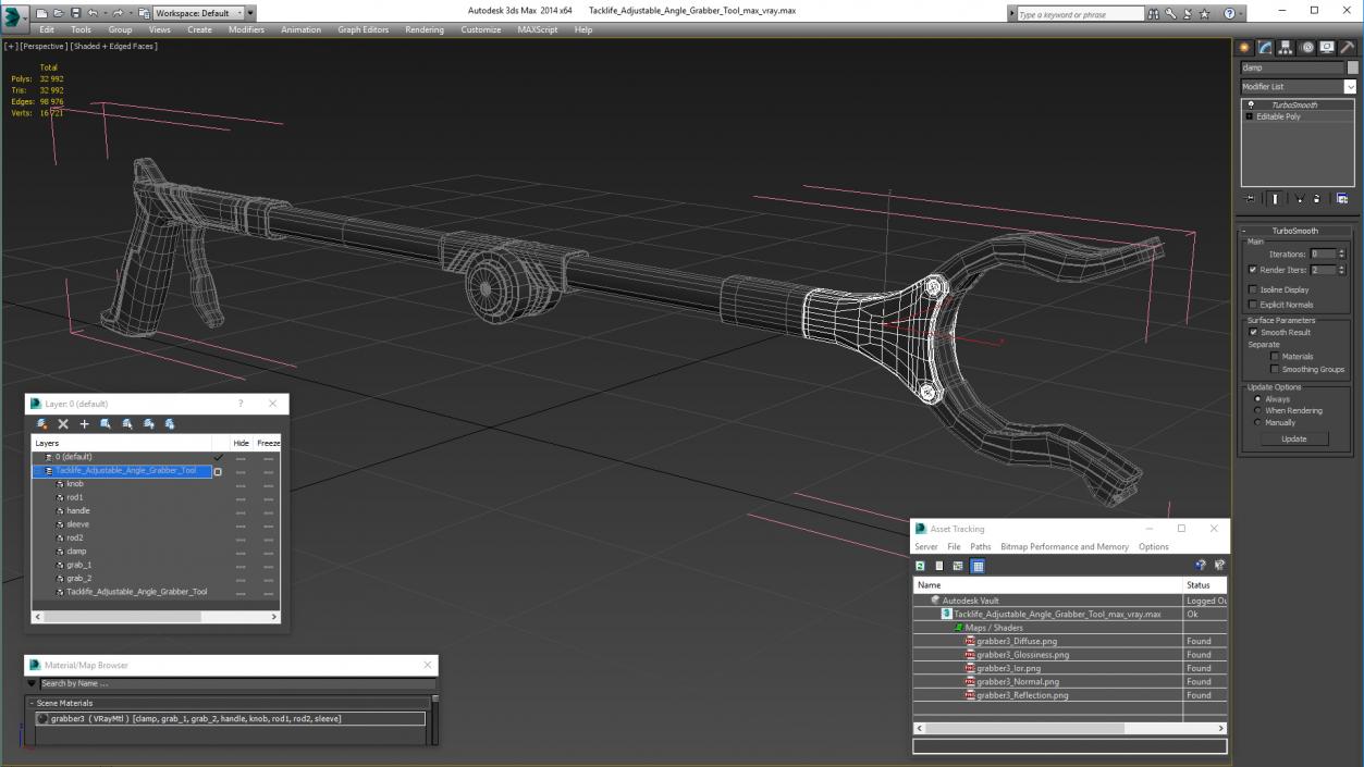 3D Tacklife Adjustable Angle Grabber Tool model