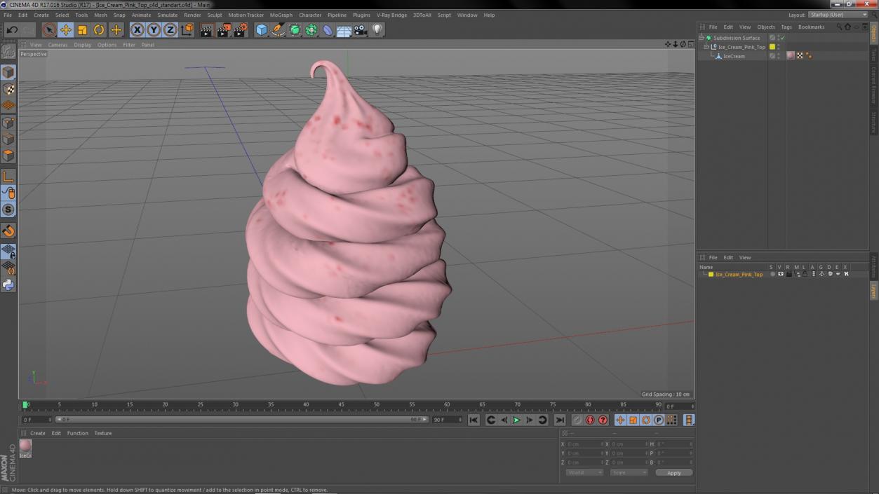 3D Ice Cream Pink Top model