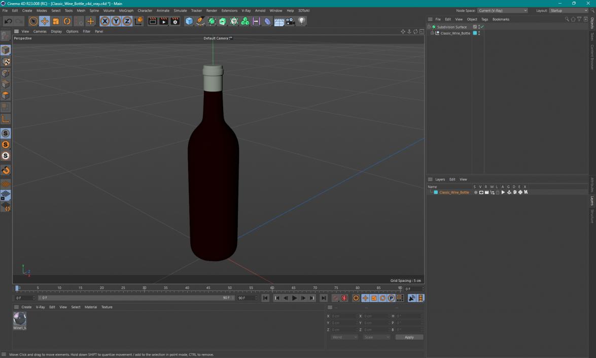 Classic Wine Bottle 3D model