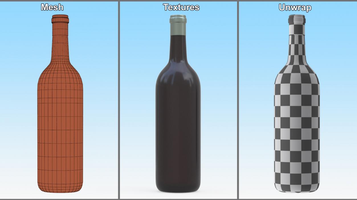 Classic Wine Bottle 3D model