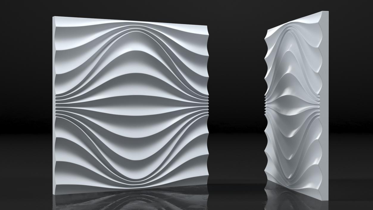 Wall Panel Circular Wave Ceramic 3D