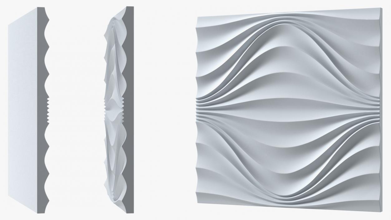 Wall Panel Circular Wave Ceramic 3D