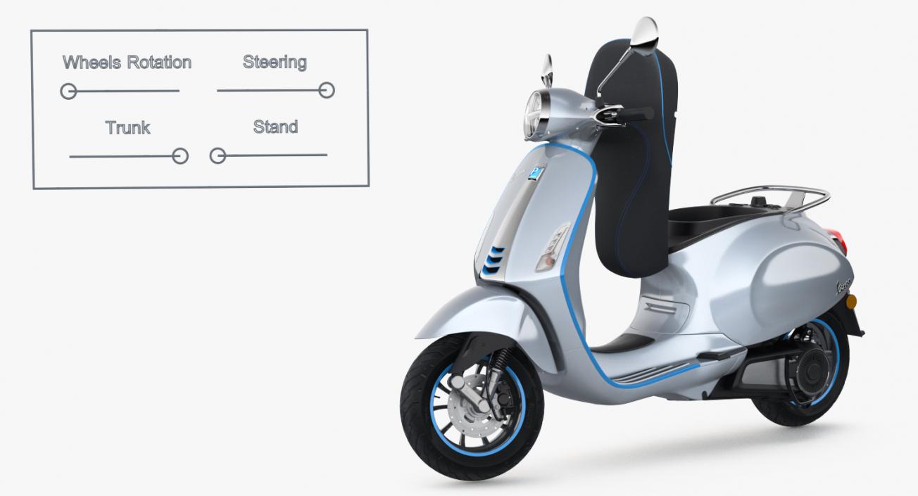 3D model Vespa Elettrica 2019 Scooter Rigged