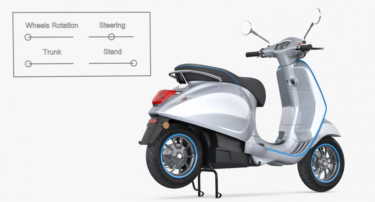 3D model Vespa Elettrica 2019 Scooter Rigged